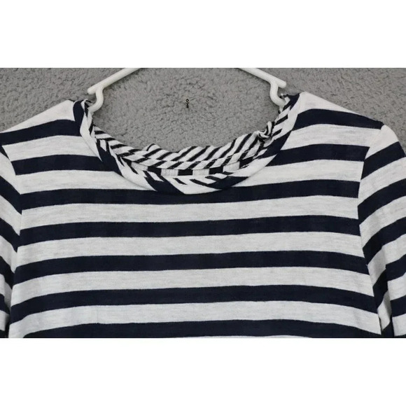 Maeve-Anthropologie-Navy and White Striped Tunic-Size Small-Hi-Lo - Picture 3 of 8